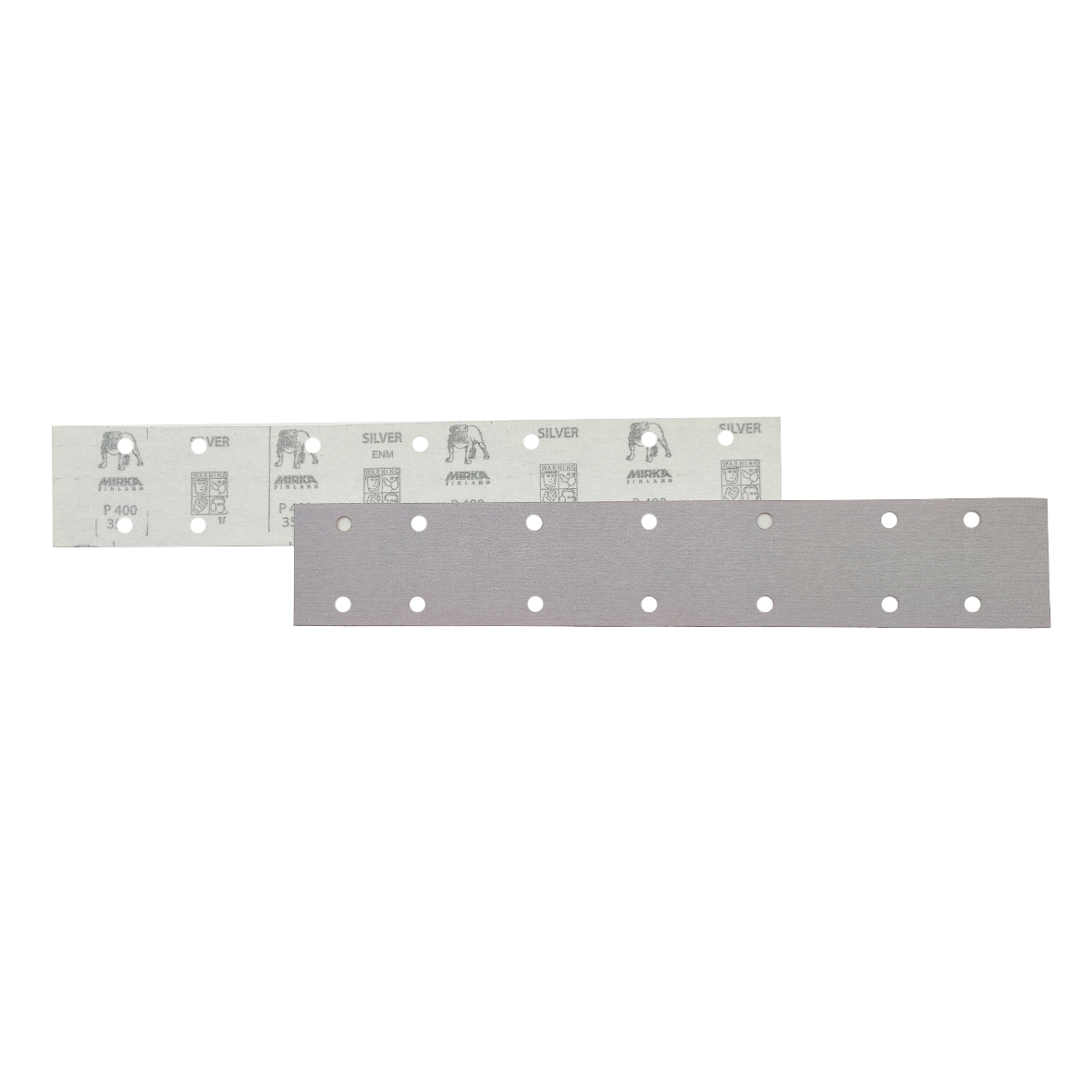 Abbildung Mirka Q.Silver 70x420mm 14L Streifen Vorder- und Rückseite.
