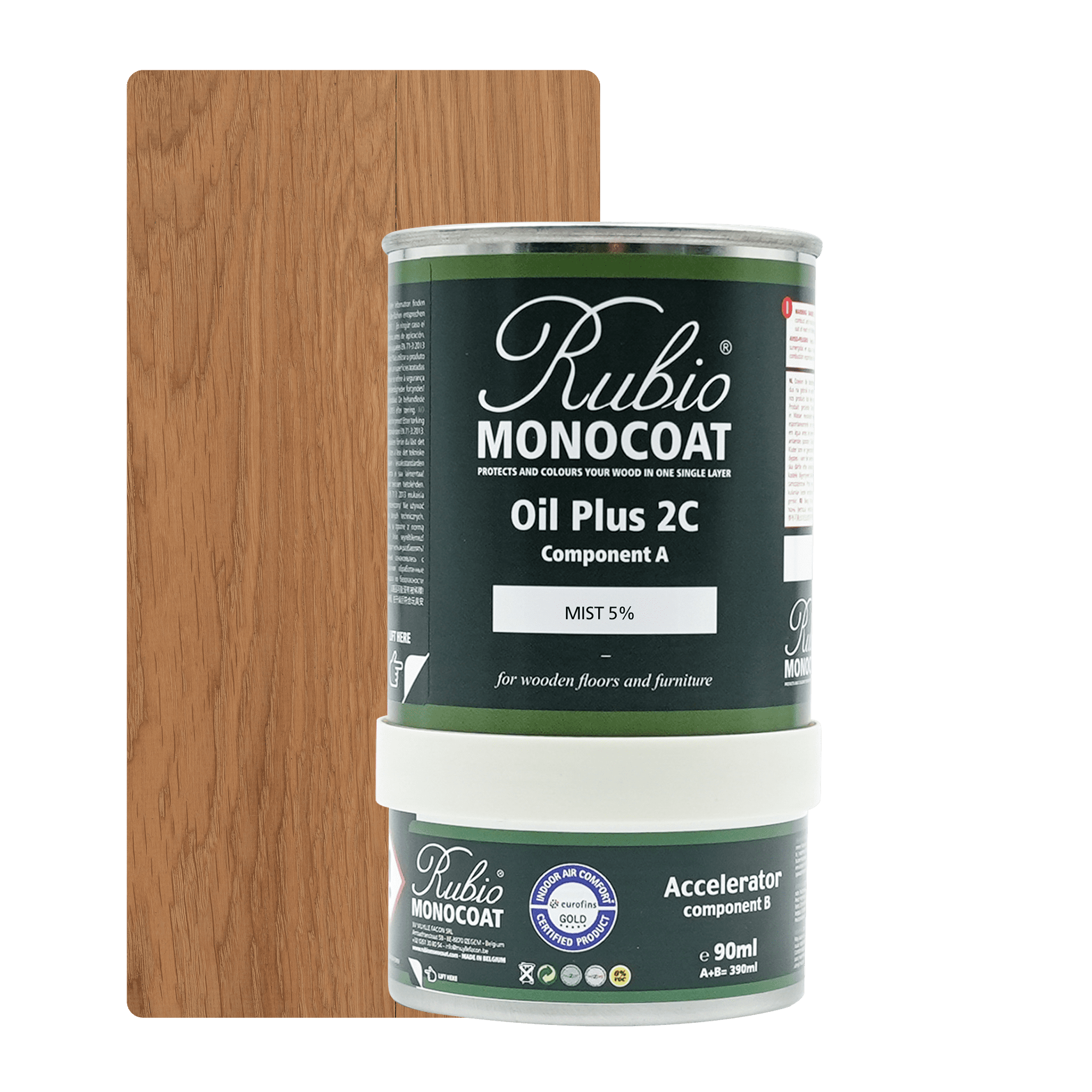 Abbildung RMC Oil Plus 2C Component A und B 390ml Farbton Mist 5 Prozent.