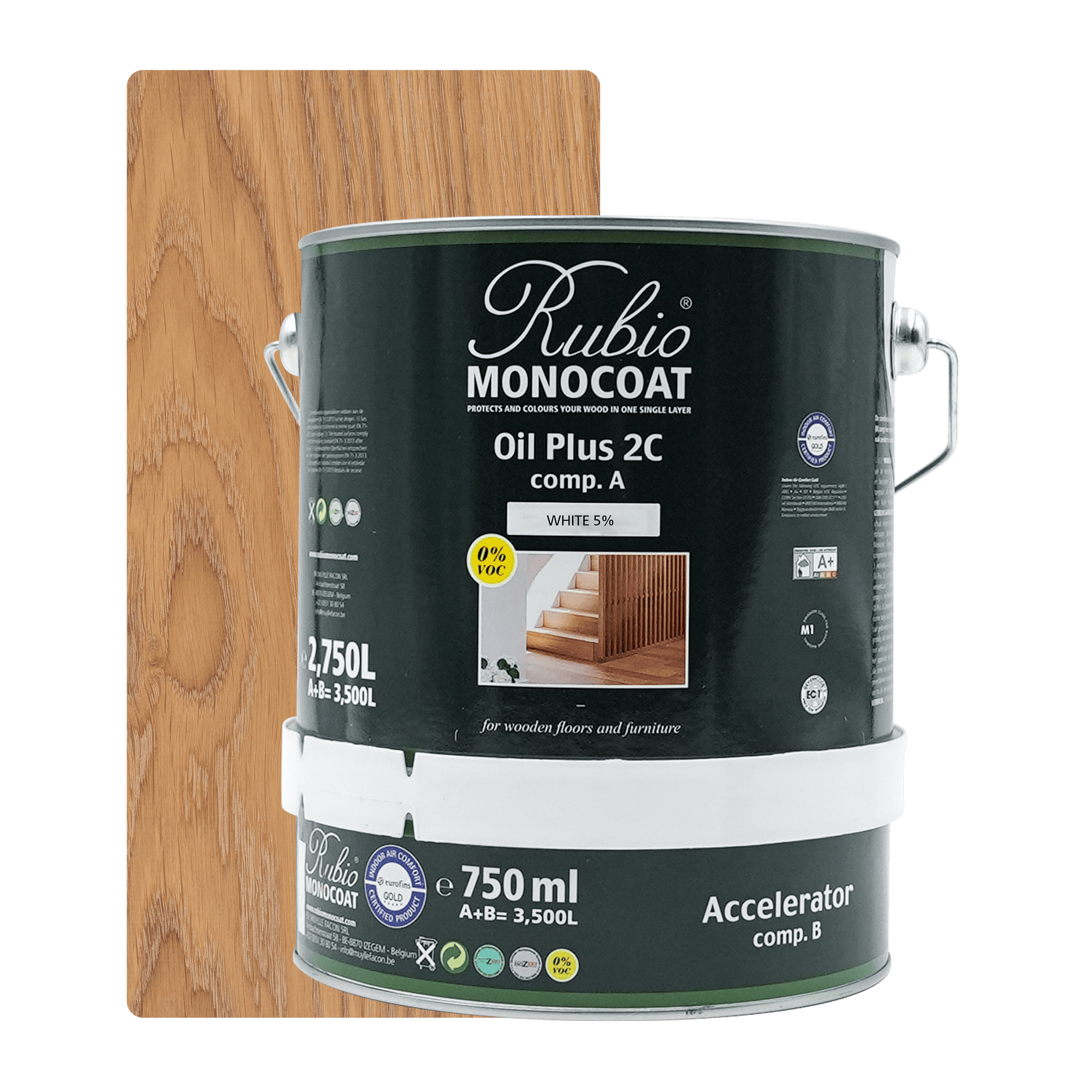 Abbildung RMC Oil Plus 2C Component A und B 3500ml Farbton White 5 Prozent.