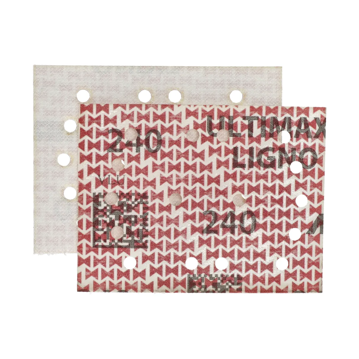 Abbildung Mirka Ultimax Ligno 75x100mm Multifit Streifen Vorder- und Rückseite.