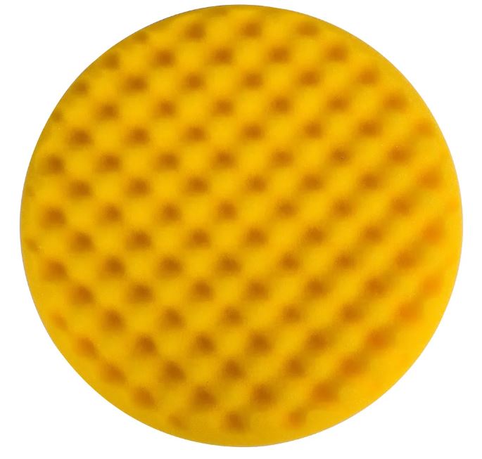 Abbildung Mirka Schaumstoffpad 150mm Gelb Gewaffelt Vorderseite.