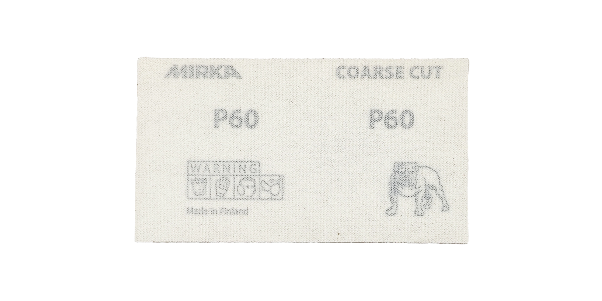 Abbildung Mirka Coarse Cut 70x125mm Streifen Rückseite.