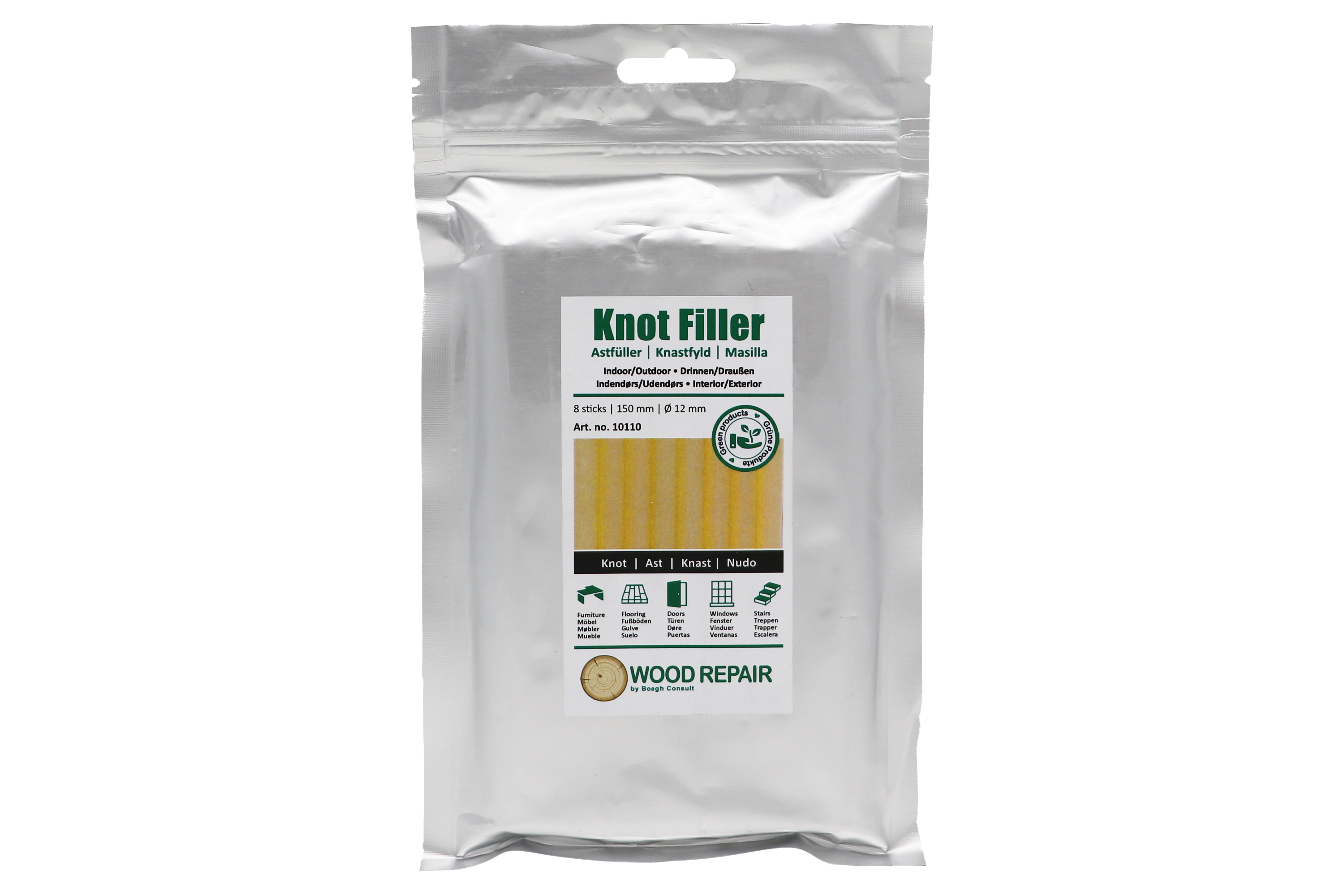 Abbildung Woodrepair Astfüller Ast 150mm Verpackung.