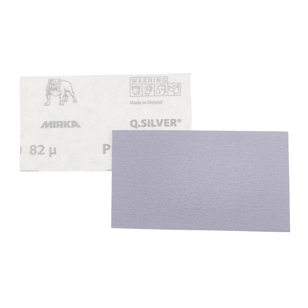 Abbildung Mirka Q.Silver 70x125mm Streifen Vorder- und Rückseite.