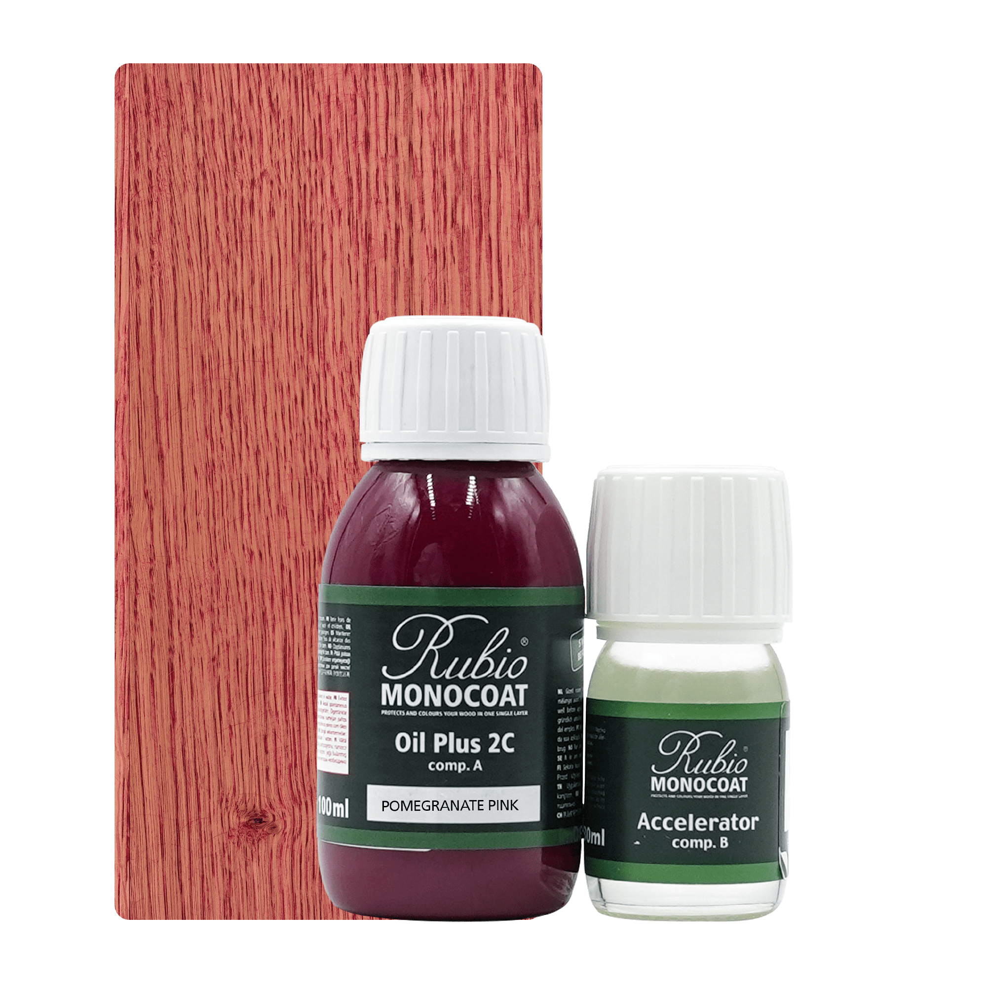 Abbildung RMC Oil Plus 2C Component A und B 130ml Farbton Pomegrante Pink.