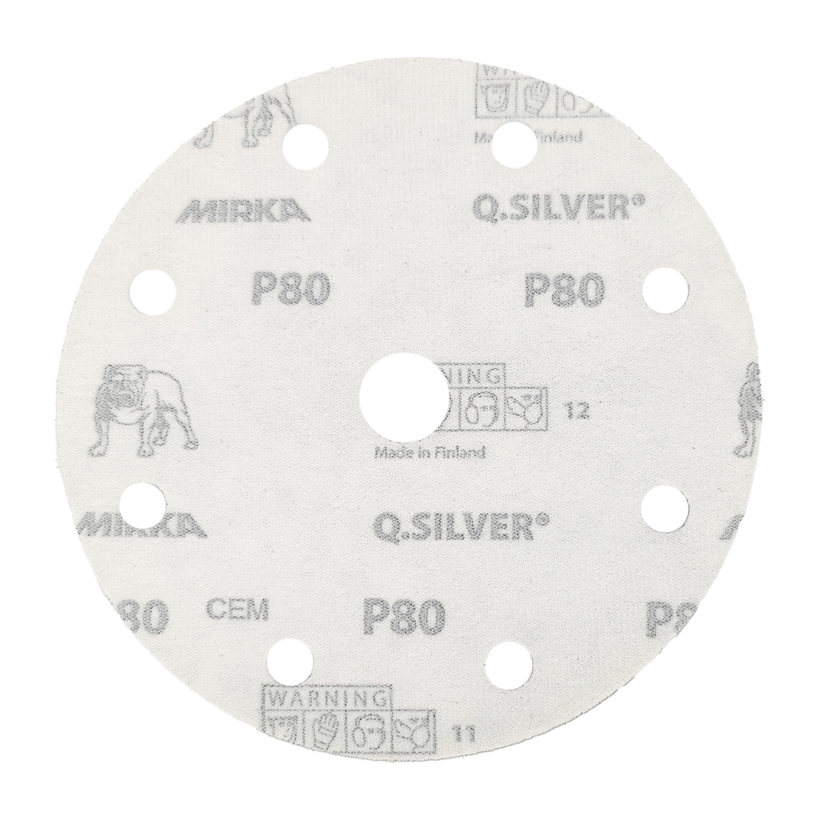 Abbildung Mirka Q.Silver 150mm 9L Scheibe Rückseite.