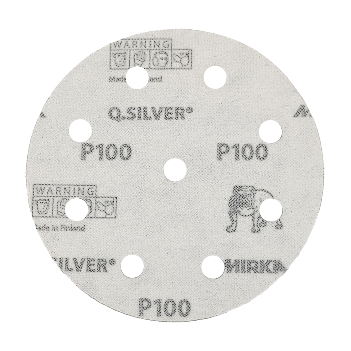 Abbildung Mirka Q.Silver 125mm 9L Scheibe Rückseite.