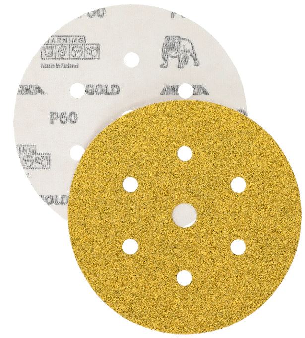 Abbildung Mirka Abranet 150mm 7L Scheiben Vorder- und Rückseite.