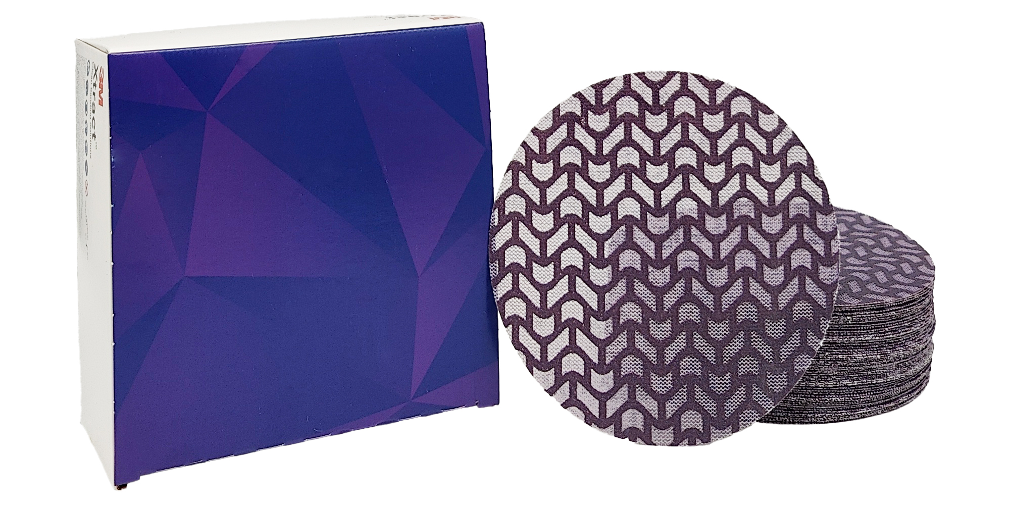 Abbildung 3M Xtract 150mm Verpackung und Scheiben als Stapel.