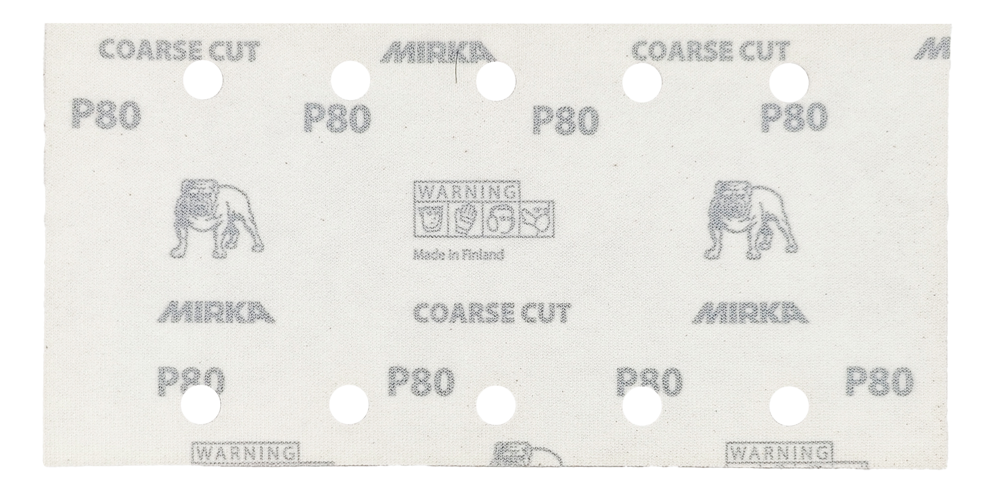 Abbildung Mirka Coarse Cut 115x230mm Streifen Rückseite.