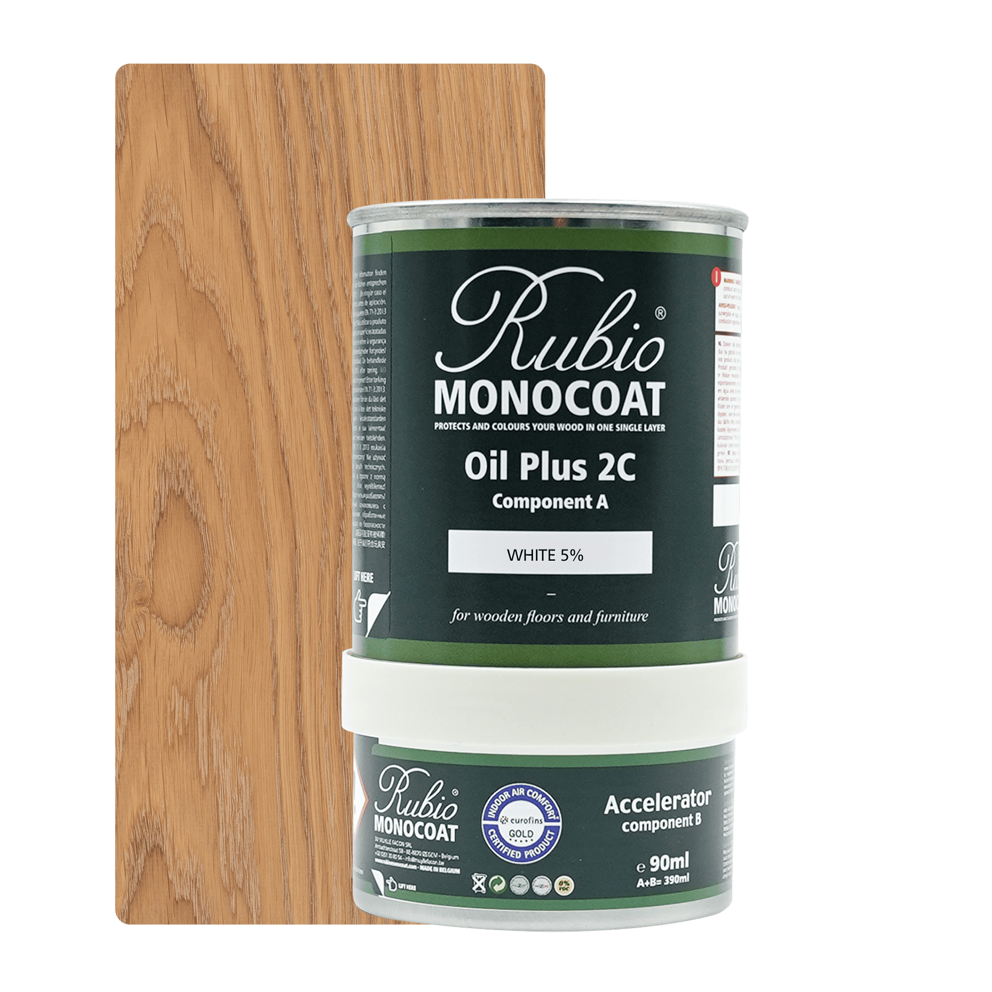 Abbildung RMC Oil Plus 2C Component A und B 390ml Farbton White 5 Prozent.