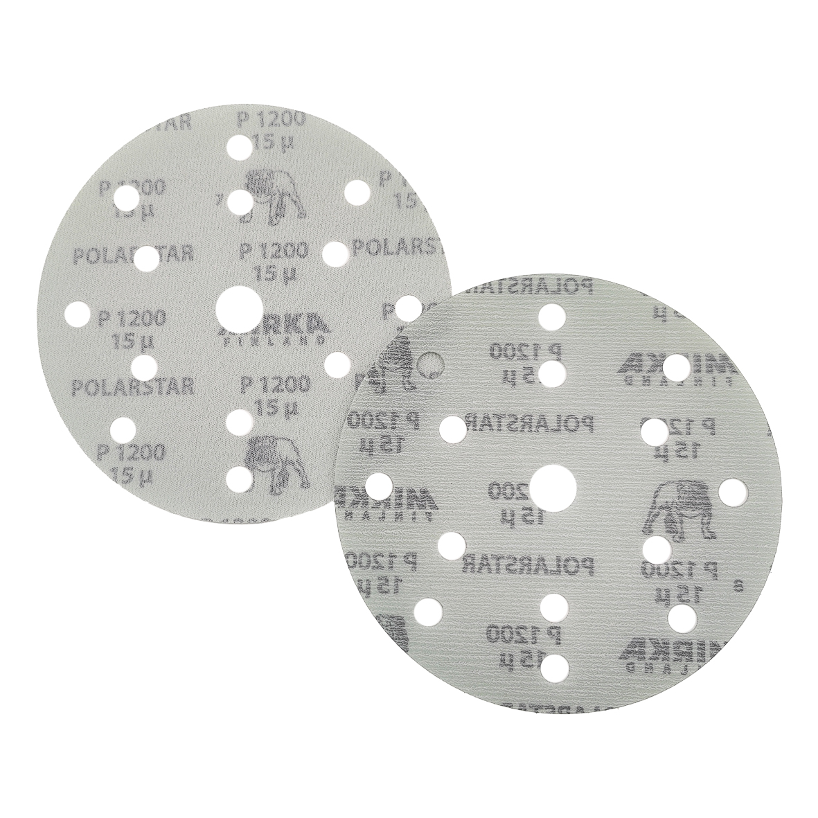 Abbildung Mirka Polarstar 150mm 15L Scheiben Vorder- und Rückseite.