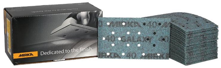 Abbildung Mirka Galaxy 81x133mm  Verpackung und Streifen als Stapel.