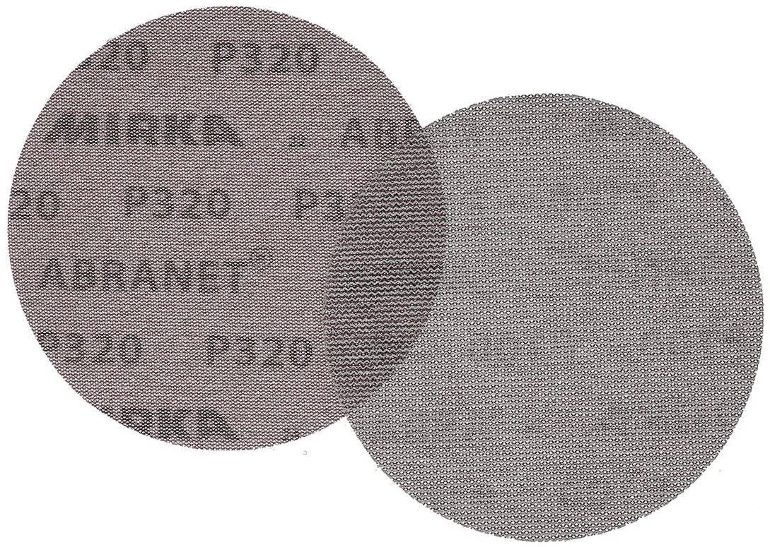 Abbildung Mirka Abranet 150mm Scheiben Voder-und Rückseite.