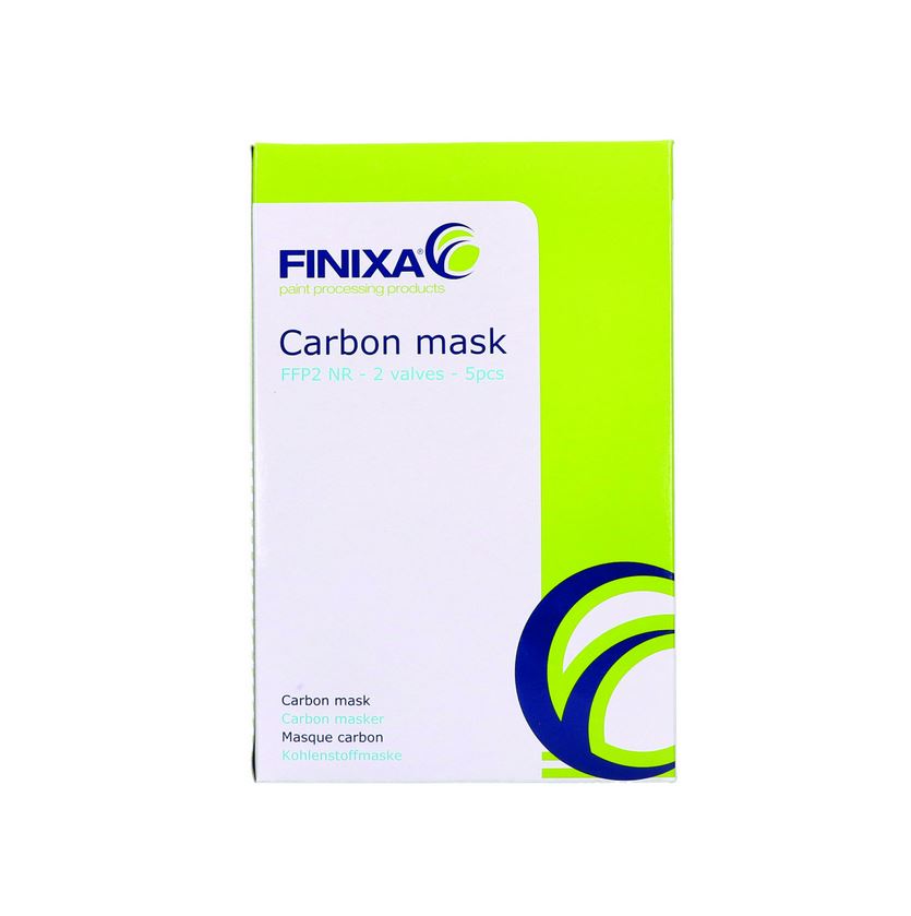 Abbildung Finixa FFP2 Maske mit Kohlenstofffilter Verpackung Frontseite.