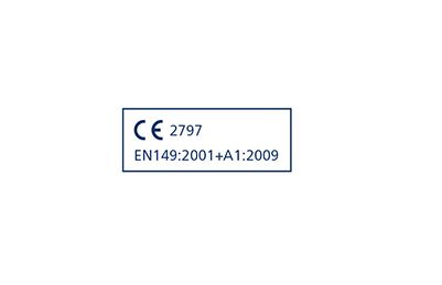 Abbildung Finixa FFP2 Feinstaubmaske CE Nummer und Normen.