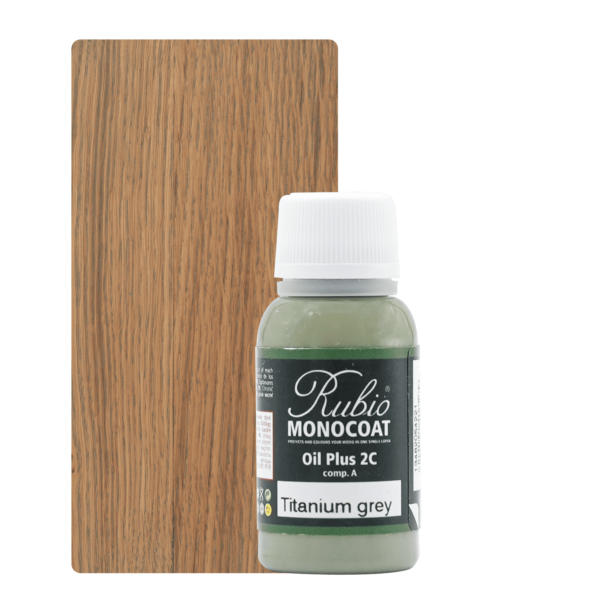 Abbildung RMC Oil Plus 2C Component A 20ml Farbton Titanium Grey.