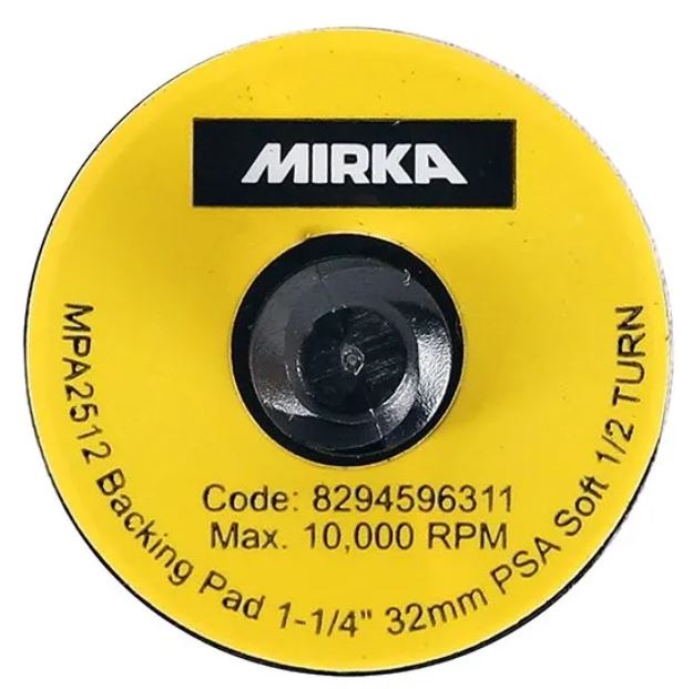 Abbildung Mirka Schleifteller 32mm Quick Lock PSA soft Vogelperspektive.