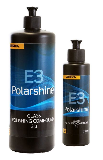 Abbildung Mirka Polarshine E3 Politur 1L und 250ml Flasche.