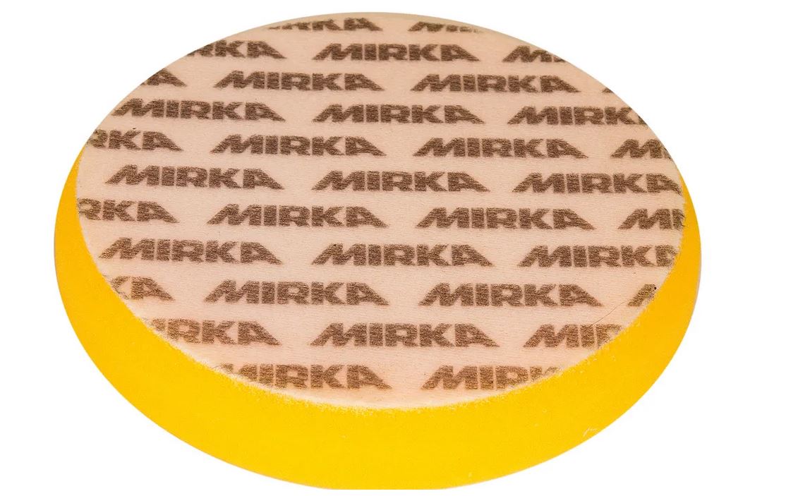 Abbildung Mirka Schaumstoffpad Gelb Flach 150mm Rückseite.