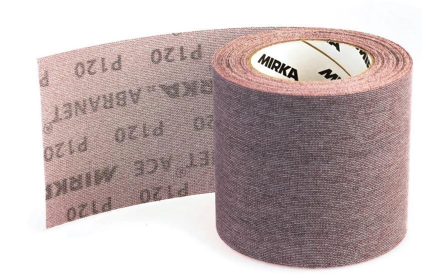 Abbildung Mirka Abranet ACE Rolle 115mmx10m ohne Verpackung licht abgerollt - liegend.