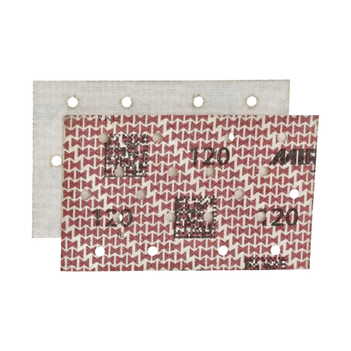 Abbildung Mirka Ultimax Ligno 81x133mm Multifit Streifen Vorder- und Rückseite.