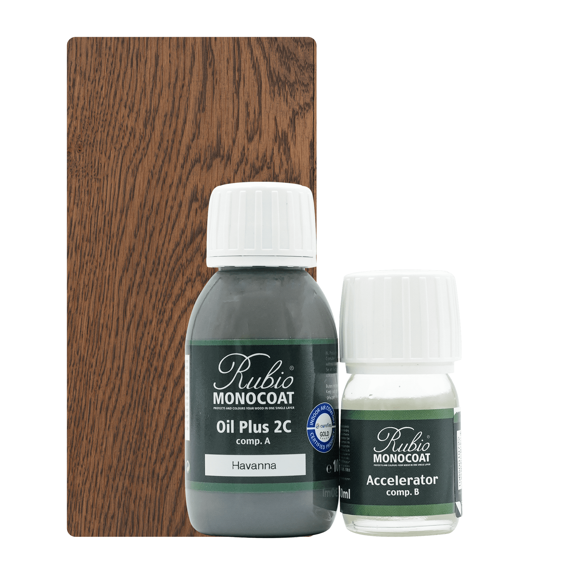 Abbildung RMC Oil Plus 2C Component A und B 130ml Farbton Havanna.