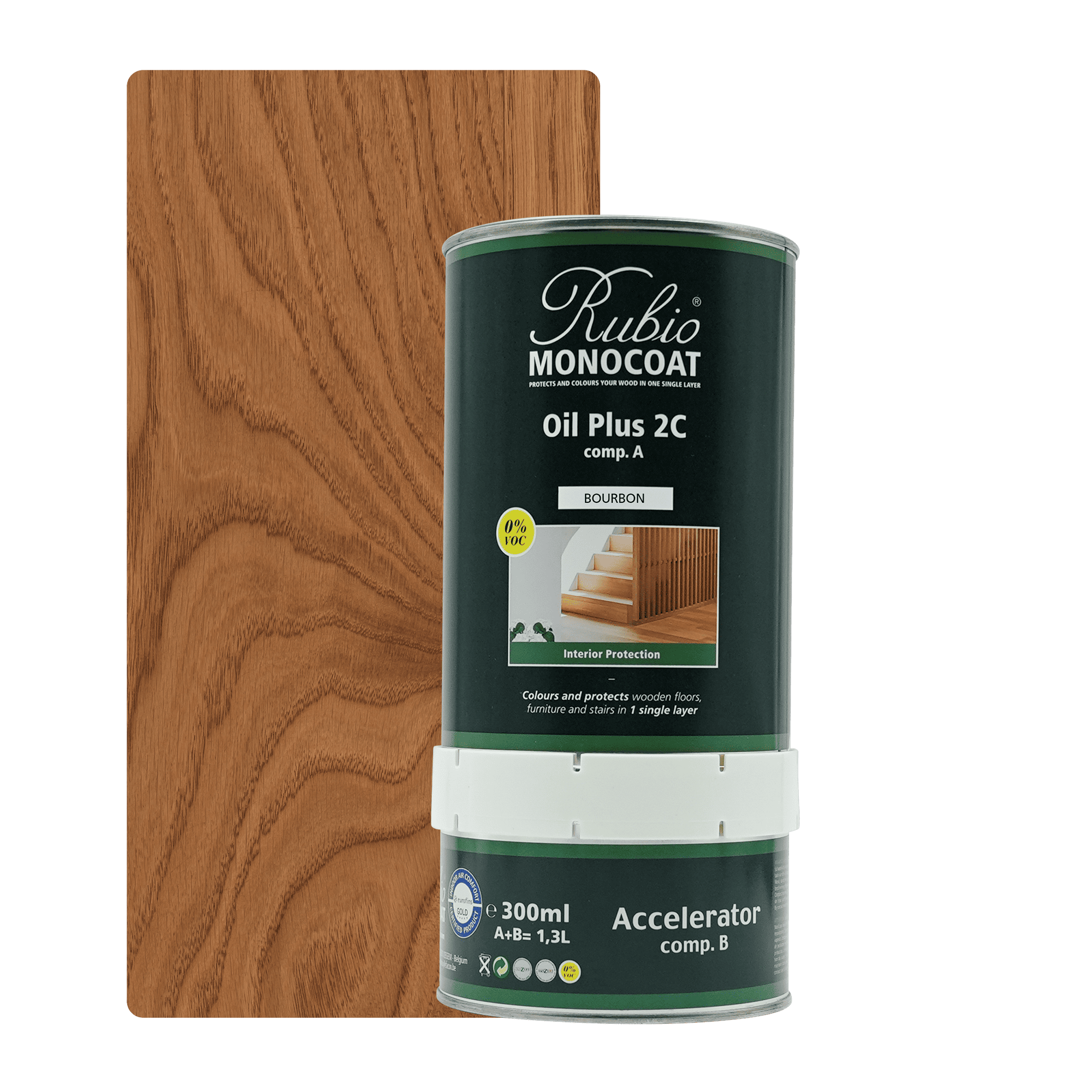 Abbildung RMC Oil Plus 2C Component A und B 1300ml Farbton Bourbon.