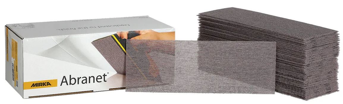 Abbildung Mirka Abranet 70x198mm Verpackung und Streifen als Stapel.