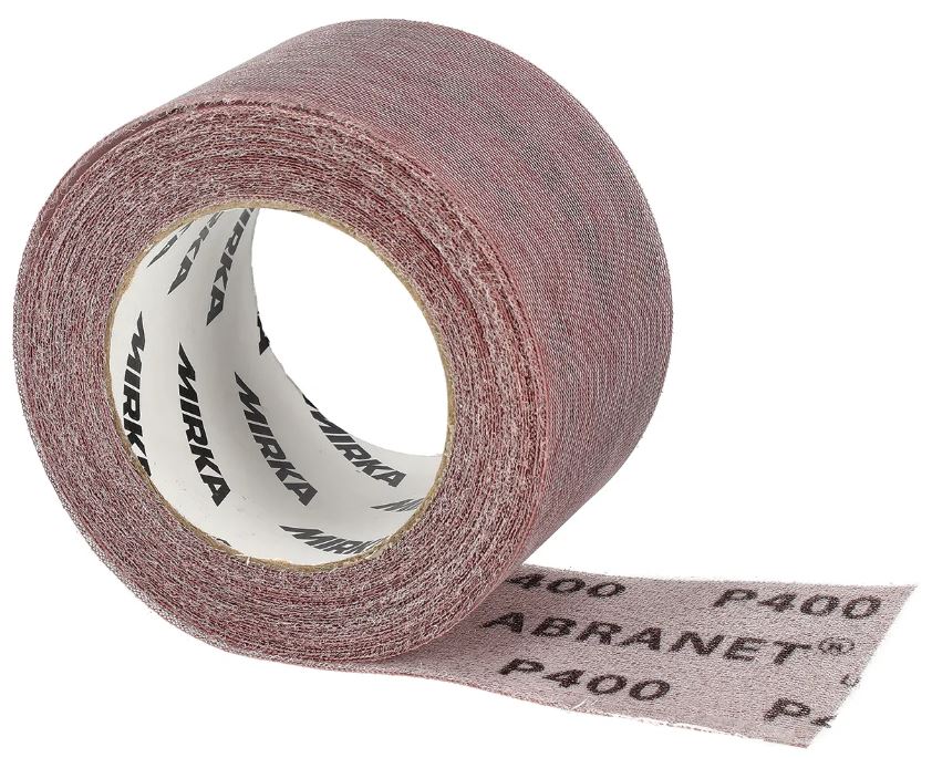 Abbildung Mirka Abranet Rolle 75mmx10m ohne Verpackung leicht abgerollt.
