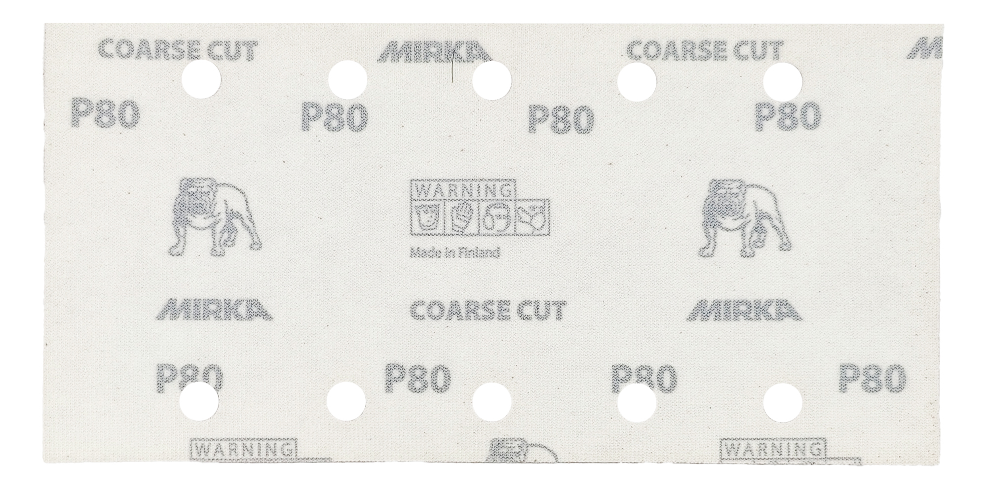 Abbildung Mirka Coarse Cut 115x230mm Streifen Rückseite.