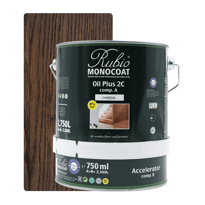 Abbildung RMC Oil Plus 2C Component A und B 3500ml Farbton Charcoal.