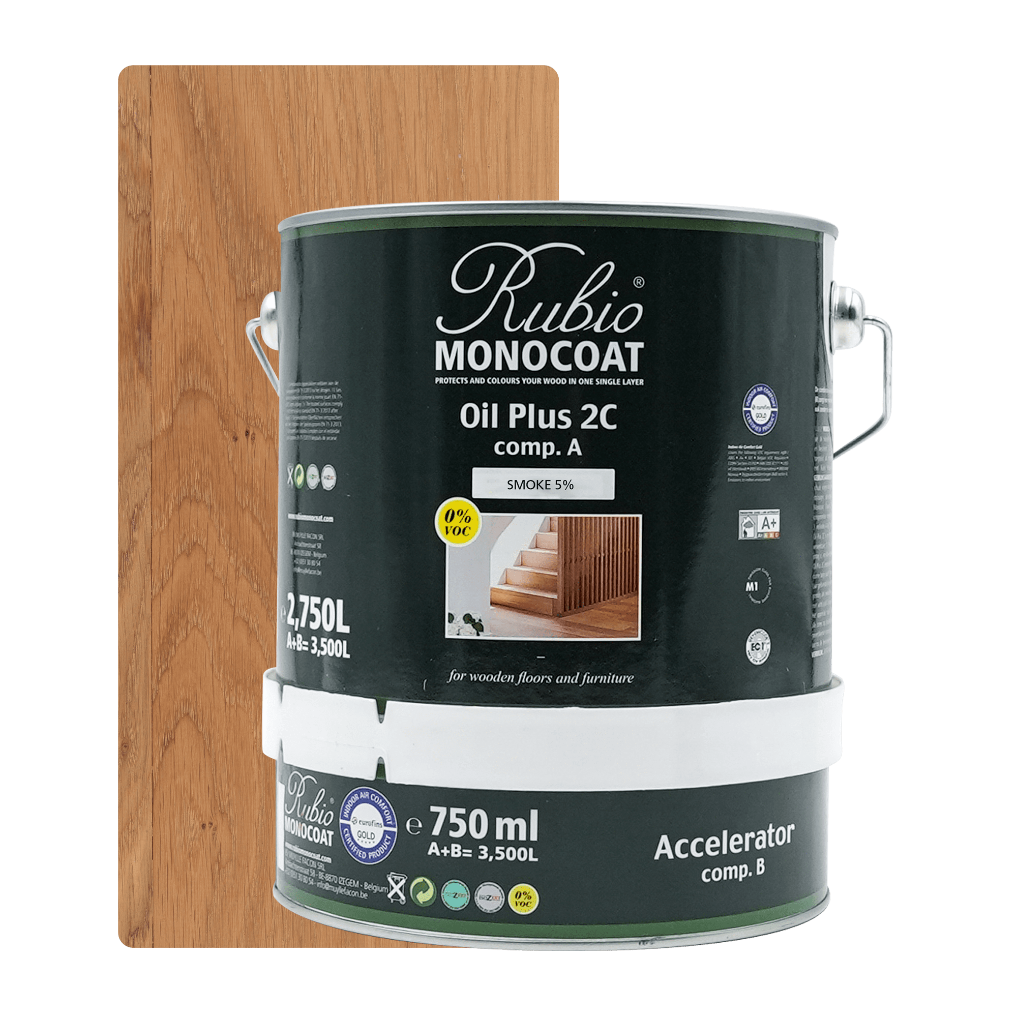 Abbildung RMC Oil Plus 2C Component A und B 3500ml Farbton Smoke 5 Prozent.