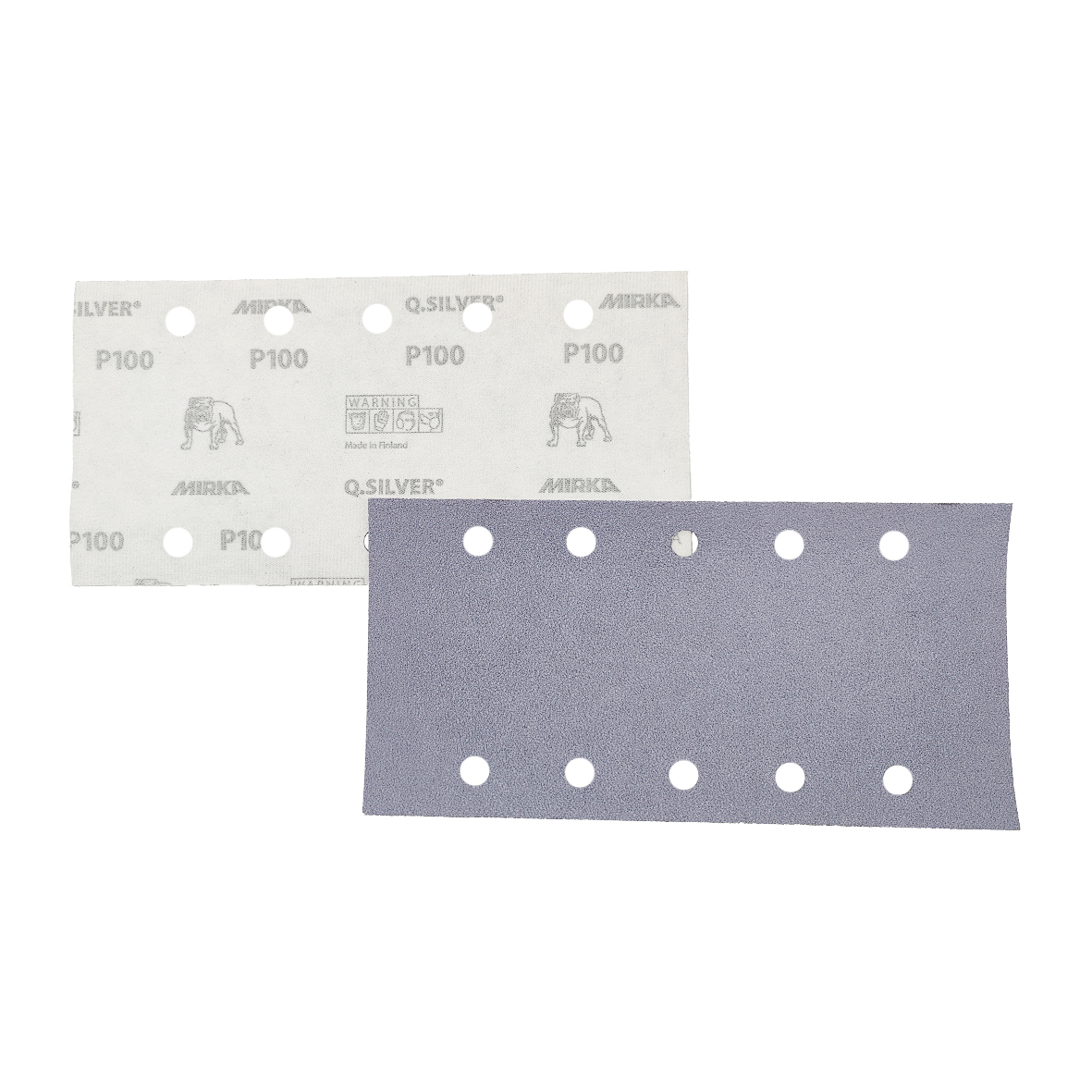 Abbildung Mirka Q.Silver 115x230mm 10L Streifen Vorder- und Rückseite.